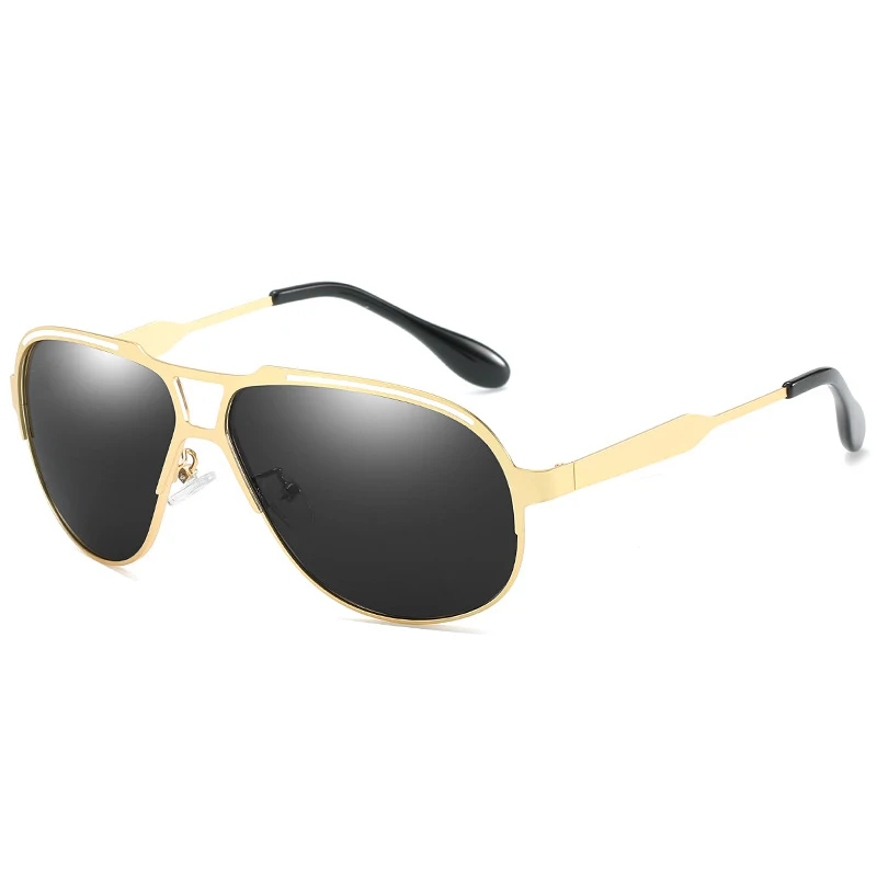 Gold-Black SIMPRECT поляризованные солнцезащитные очки для мужчин UV400 Высокое качество Ретро солнцезащитные очки для мужчин Пилот Зеркало Солнцезащитные очки антибликовые водительские - Цвет линз: Gold-Black