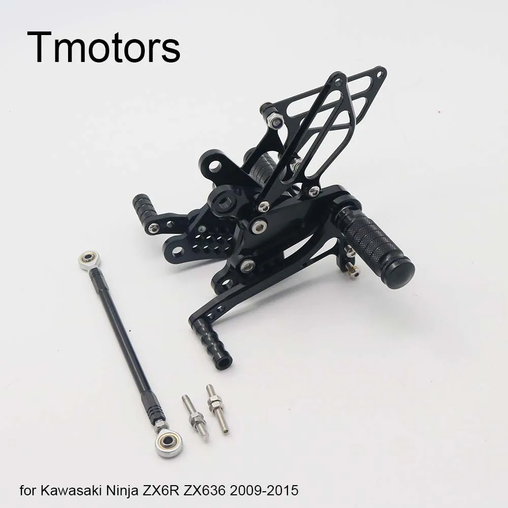 Для Kawasaki Ninja ZX6R ZX636 ZX 6R 2009- CNC алюминиевые мотоциклетные подножки педали для ног Rearset подставка для ног