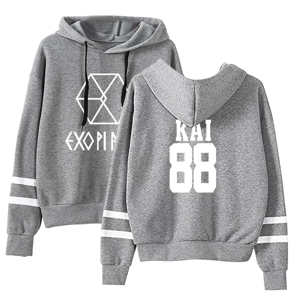 EXO толстовка с капюшоном корейский эксклюзивный стиль толстовки с длинными рукавами женская модная повседневная зимняя теплая Кепка, толстовка S-2XL