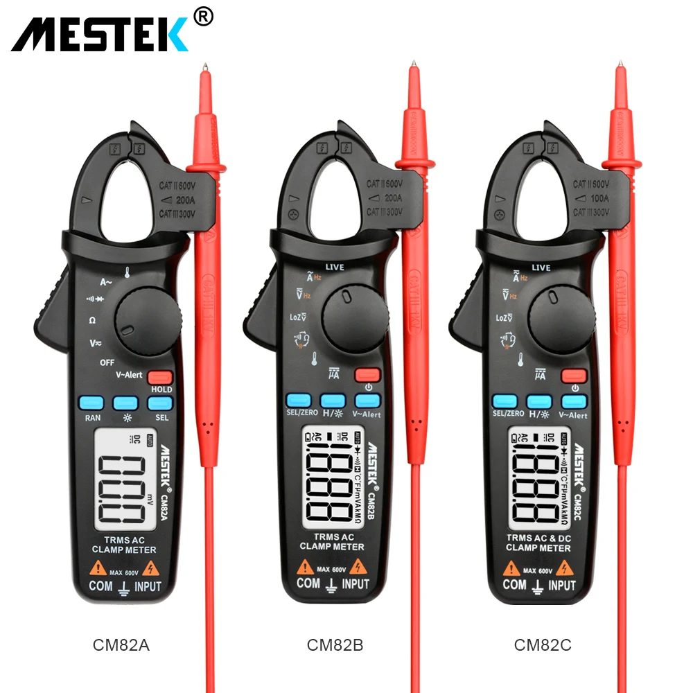 MESTEK True RMS цифровой клещи CM82A/B/C постоянного тока переменного тока Напряжение Ампер НТС ом тестер Амперметр мультиметр электрика инструмент