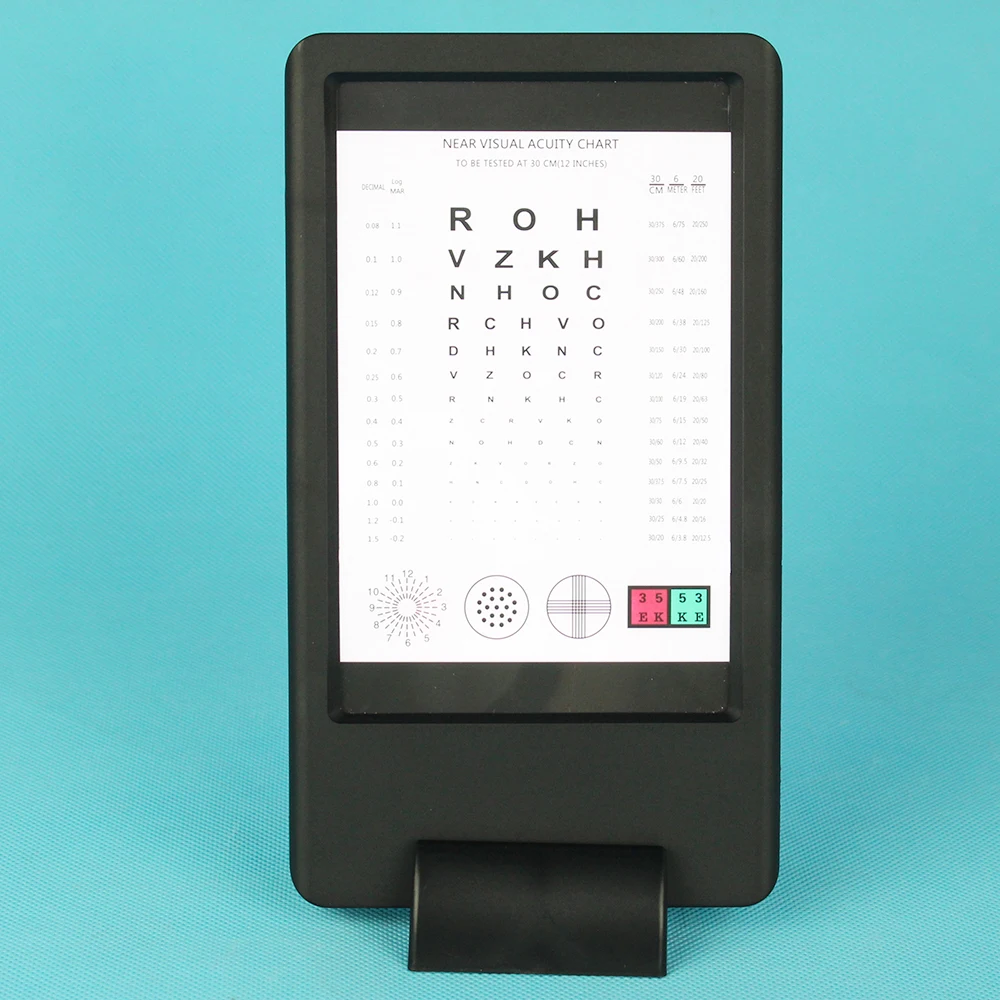 Letter And Tumbling E Ophthalmic LED Near Vision Chart Double Side Display Lithium Battery Powered