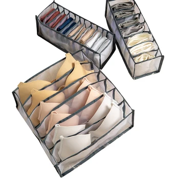 

3 Pieces Underwear Storage Box Multipurpose Household Storage Commodity Shelf for Underwear Socks Cloth