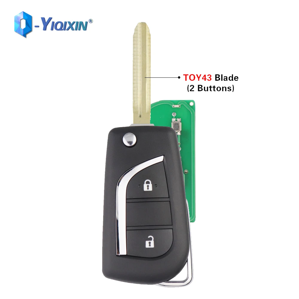 YIQIXIN 315Mhz 2 Button Flip Folding Remote Car Key For Toyota Corolla RAV4 Levin Camry Reiz Highlander Prado Kluger Avensis Fob