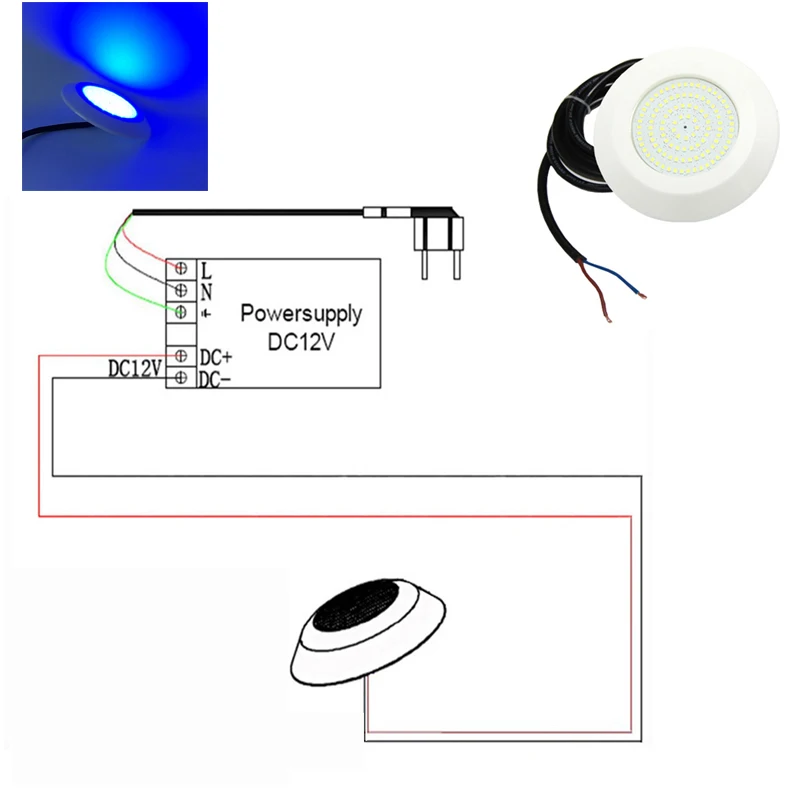 Surface Pool Light 12W 12Vdc Slim Wall Mounted Swimming Pool LED RGB Synchronous Warm White underwater solar lights Underwater Lights