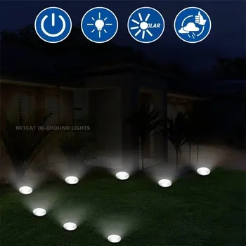 

8Pcs 8LED Solar Power Buried Light Under Ground Lamp Outdoor Path Garden Decking