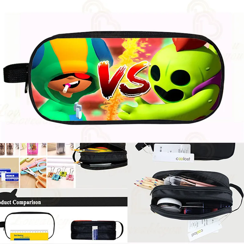 

Leon VS Spike Pencil Case Shooter Game Cute Zipper Pencil Bag Pencil Box Kids Stationery Gift Children Pencil Bag