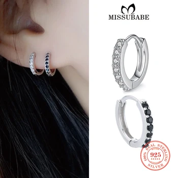 

Hoop-Earrings S925 Sterling Silver Luxury Zircon Ear hoops High Quality Small Circle Earring new fashion Jewelry for women girls