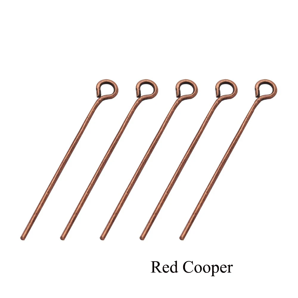 Antique Red Cooper 200 шт. шпильки для глаз золотого и серебряного цвета 20 25 30 35 40 45 50 мм шпильки для глаз фурнитура для изготовления ювелирных изделий своими руками аксессуары для ювелирных изделий - Цвет: Antique Red Cooper