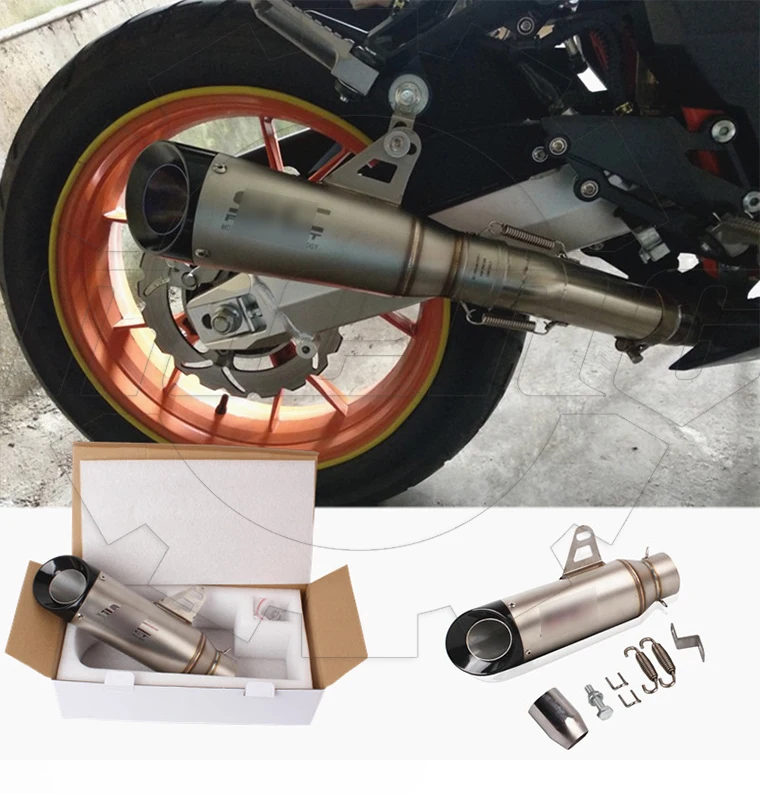 Zx10r аксессуары для мотоциклов 51 мм выхлопная труба для мотокросса sc racingproject выхлопная труба из углеродного волокна для xt600e 690 утка cb400ssDucati 848