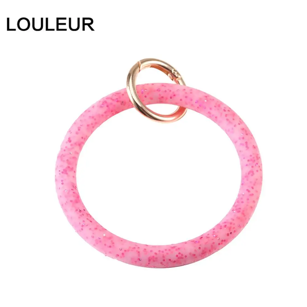 hot pink Модный браслет из силикагеля, брелок для женщин, подарки, модный простой круглый браслет, брелок, унисекс, ювелирное изделие - Цвет: hot pink