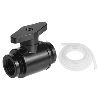 

2M/6.56Ft 9.5X12.7mm Transparent Pvc Pipe Tube Computer Pc Water Cooling & G1/4 Vent Valve Aluminum Handle Double Inner Teeth Wa