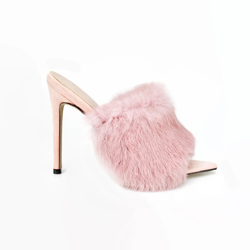 Luxury Furry Slide Sandals Shoes