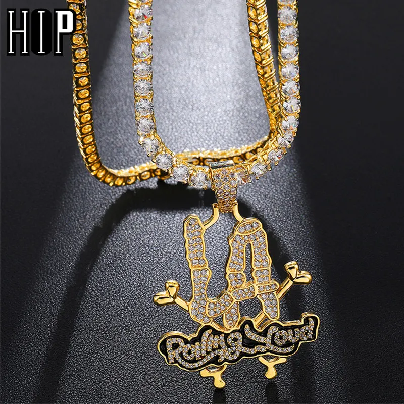 Хип хоп кубический цирконий Iced Out хипстер Роллинг громкий набор украшений с