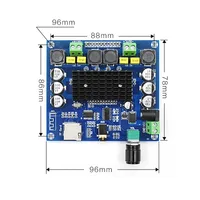 tf כרטיס TPA3116 מגבר לוח 2 * 100W Bluetooth 5.0 סטריאו אודיו ערוץ כפול כוח דיגיטלי מגבר תמיכה TF כרטיס עבור AUX DIY AMP (5)