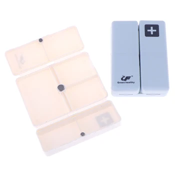 

Portable Magnetic Supplement Pill Box Organizer Tablet Storage Case Medicine Case Foldable Container Dispenser Organizer