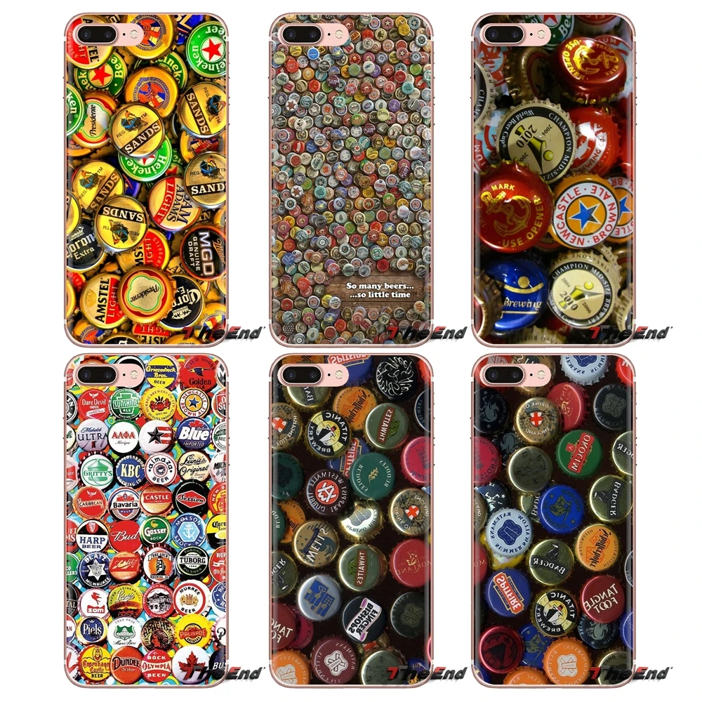 Many Beer Bottle Caps Pattern Collage For Samsung Galaxy A3 A5 A7 A9 A8 Star A6 Plus 2018 2015 2016 2017 Silicone Phone Bag Case |