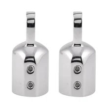 2 x БИМИНИ верхние крышки концевой крышки лодки фитинги 316 нержавеющая сталь морской аппаратуры, подходит 7/8 дюймов 22 мм OD круглая трубка, серебро