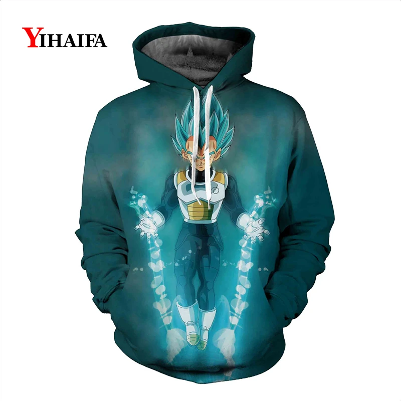 

2019 New Sweatshirt Anime Hoodies 3D Dragon Ball Z Lightning Vegeta Graphic Print Pullover Mens Tracksuit Pocket Casual Tops