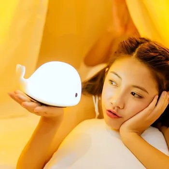 

1pc Baby Room LED Night Lights Whale Cartoon Night Light kids Bedroom Table Sleeping Lamps Children Christmas Lamp Gift WF107