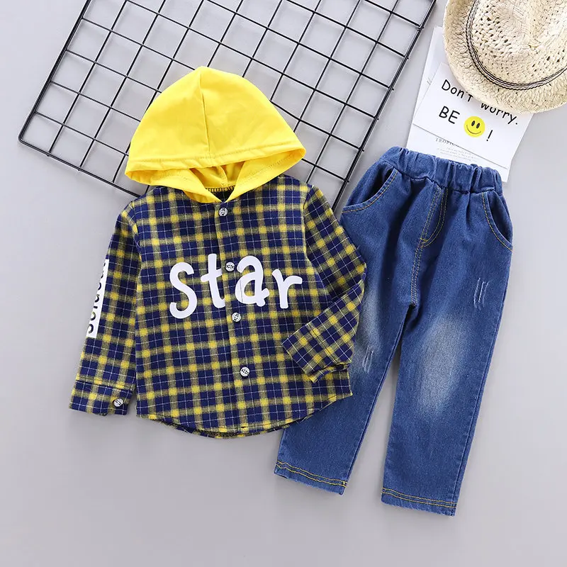 Kopen 2020 Lente Baby Casual Trainingspak Kinderen Jongen Meisje Katoenen Rits Jas Broek 2 Stks sets Kids Plaid Sport Pak Baby Kleding