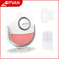 CPVAN PIR Motion Sensor Alarm 125dB Home Alarm System 433mhz Infrared Motion Detector for Garage/Shed/Van/Shop/Office Security