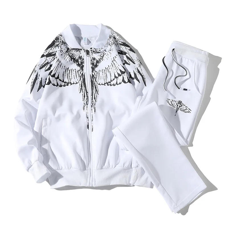 

2019 Autumn New Style Men Korean-style Fashion Printed Sports Clothing Set Teenager Casual Sweatshirt Two-Piece Set