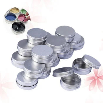 

10pcs 15g Travel Bottles Cosmetic Container Empty Cream Jar Pot with Lid for Makeup Pomade (Aluminium Specimen Box with Thread)