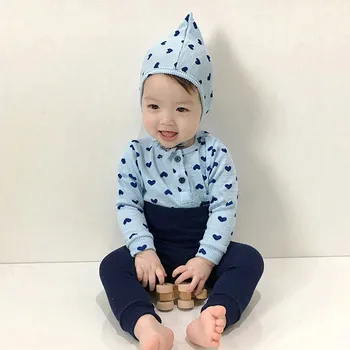 

2020 Baby Spring Clothing Solid Set Newborn Baby Girl Boy Romper+high Waist Pants Leggings+hat 3pcs Outfit Ribbed Clothes Suit