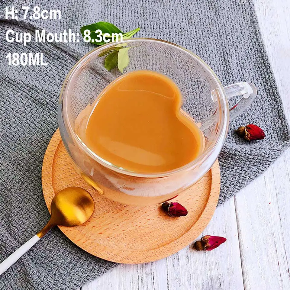 180ml No Mat CB217-A Термостойкие стеклянные кофейные/чайные чашки и кружки с двойными стенками, дорожные двойные кофейные кружки с ручкой, чашки для напитков, рюмки es - Цвет: 180ml No Mat CB217-A