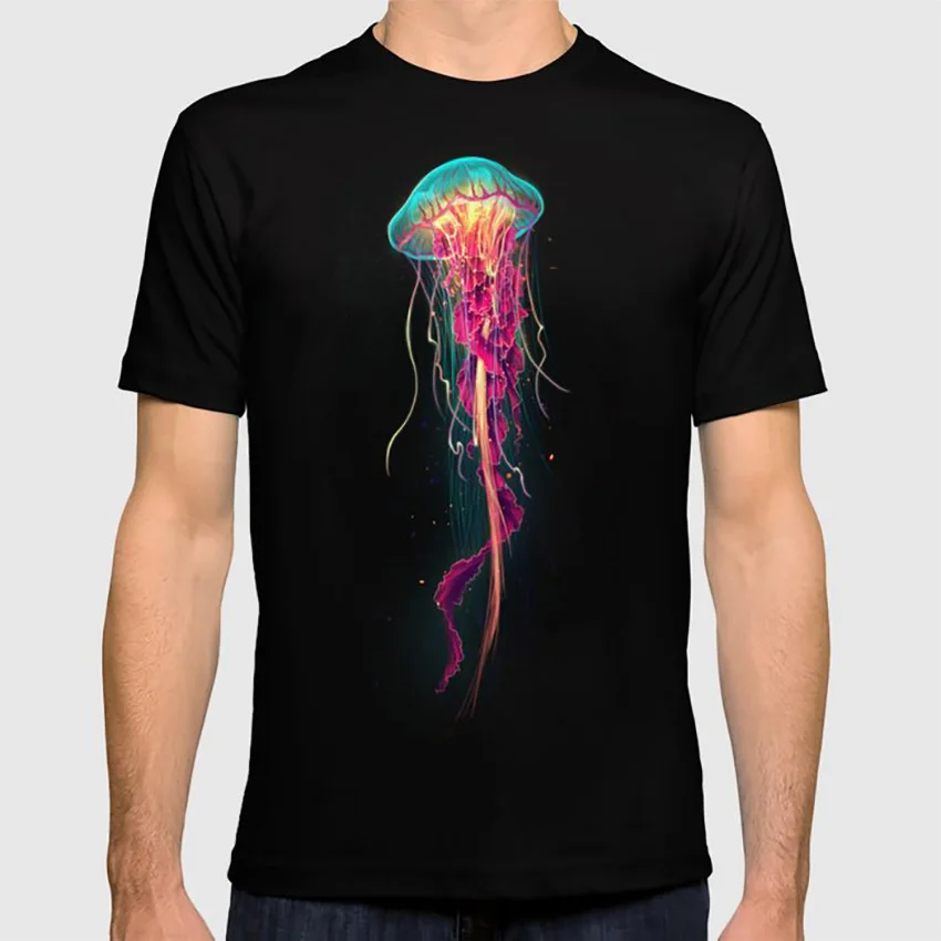 Jellyfish T shirt animals nature jellyfish blue sea water ocean sea life fish