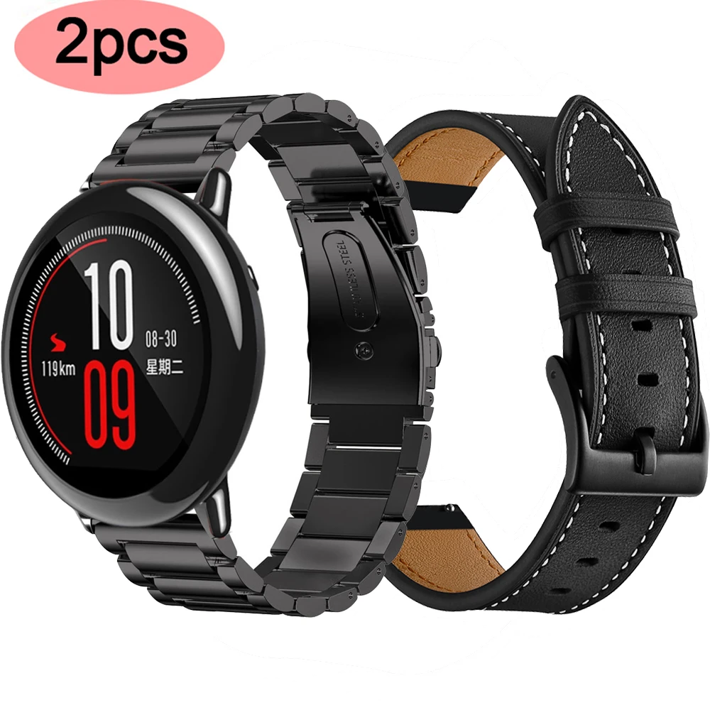 Correa de para reloj inteligente Xiaomi Huami Amazfit Pace GTR, repuesto de pulseras de acero inoxidable de 47MM para Amazfit Stratos 2/2S 3|Correas de reloj| - AliExpress