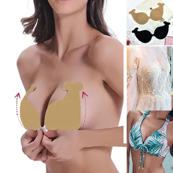 

Sexy Women Sticky Bra Nipple Invisible Push Up Bra Strapless Bra Adhesive Underwear Essential Wear For Summer Dress Swimsuit