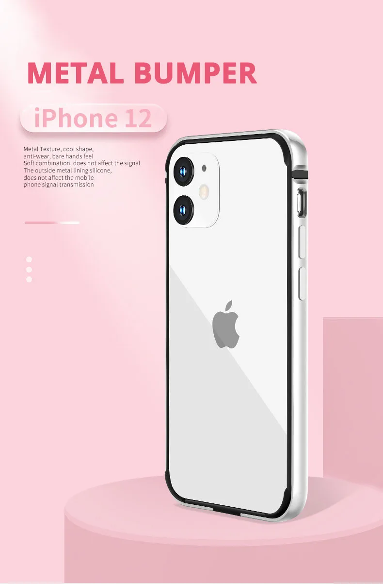 金属電話バンパーiphone 12プロアルミ薄型12電話ケースiphone 12ミニ12プロ最大カバー高級シリコン Phone Case Covers Aliexpress