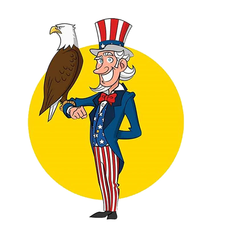 

13cm x 10cm for Uncle Sam and Eagle Car Bumper Window Stickers DIY Fashion Occlusion Scratch Car Decals