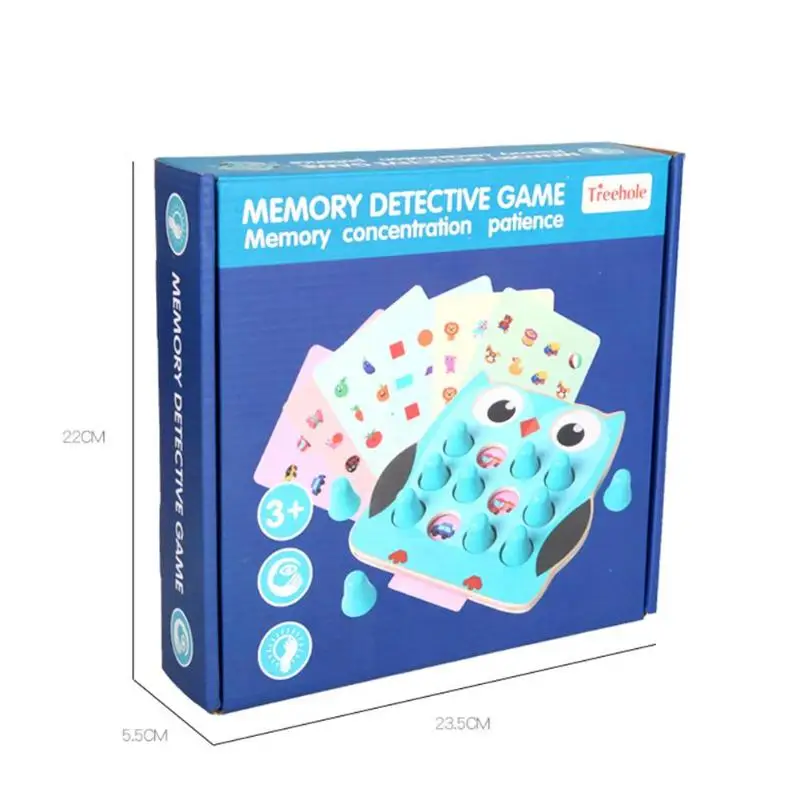 Kid Training Memory Detective Puzzle Toy Wood Owl Shape Children Table Game BIrthday Gift Brain Dev