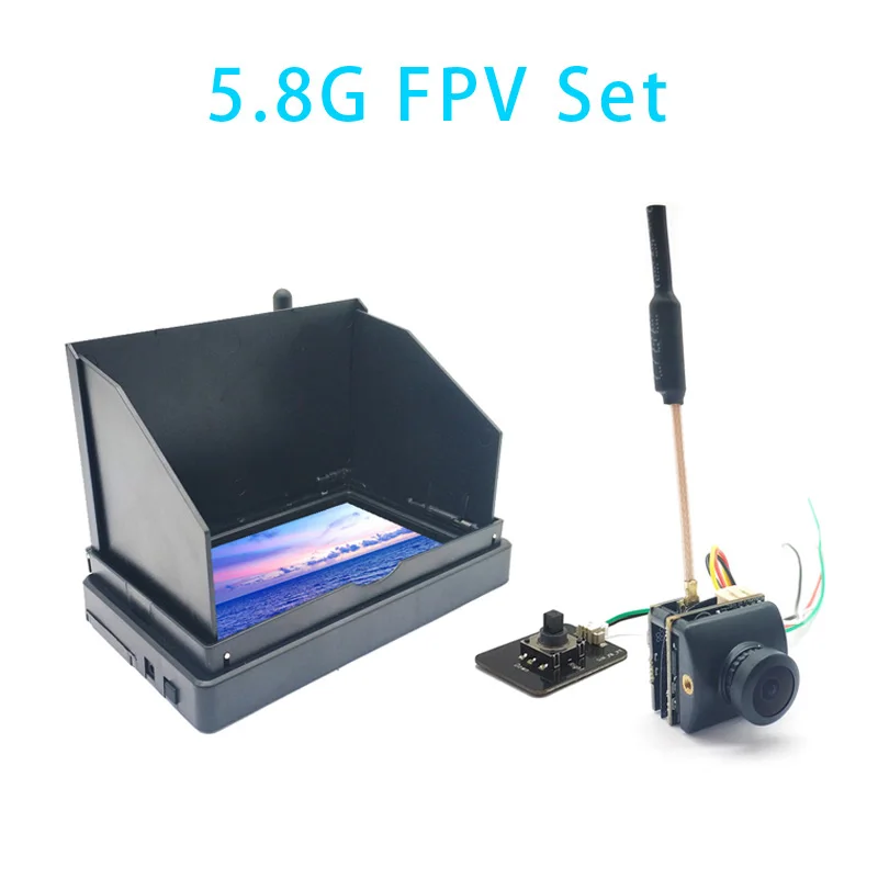 FPV монитор 5 8 ГГц 48 каналов 4 3 дюйма 480x272 встроенный аккумулятор передатчик 200 мВт