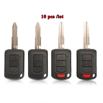 Jinyuqin 10 pezzi testa telecomando chiave dell'automobile Shell per Mitsubishi Eclipse Outlander Mirage lancer 2/3/4 pulsanti custodia Fob
