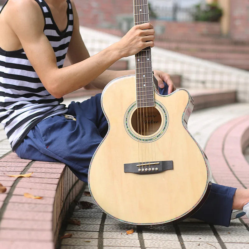 

40-Inch Folk Guitar Wood Guitar Manufacturers Direct Selling This Company [New Hit Product] Wood Color