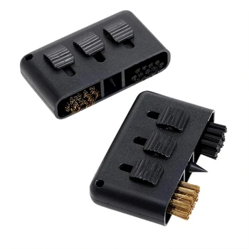 

2pcs Retractable Golf Brush Portable Ball Home Cleaning Tool Groove Putter 3 In 1 Training Gift Accessories Hanging Hole Black