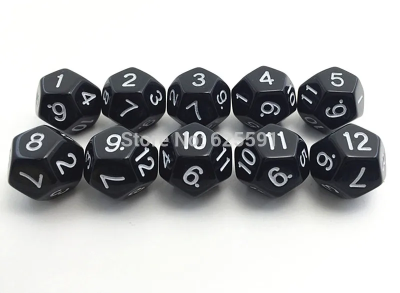 10pcs/set T&G Colorful D12 Dice Set Opaque effect DND 12 side Digital number 1 for Rpg Board Game|dungeons and dragons|d12 dicedice set |