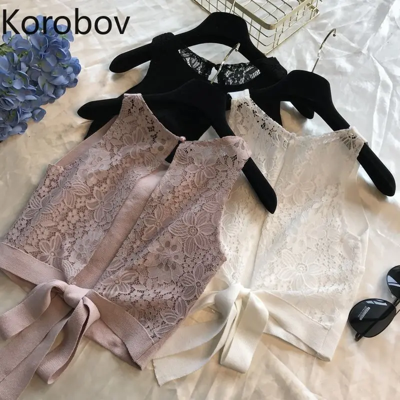 Женский короткий жилет Korobov, кружевной ажурный жилет с бантом на спине, 77795 Женский короткий жилет Korobov, кружевной ажурный жилет с бантом на спине, 77795
