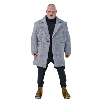

1/6 30cm Action Figure Realistic Headsculpt DIY Fat Male Boss Model - Grey Wind Coat