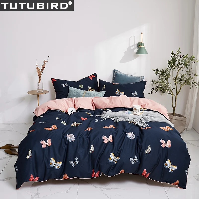 Colorful Butterfly Bedding Set High Egyptian Cotton Bedclothes