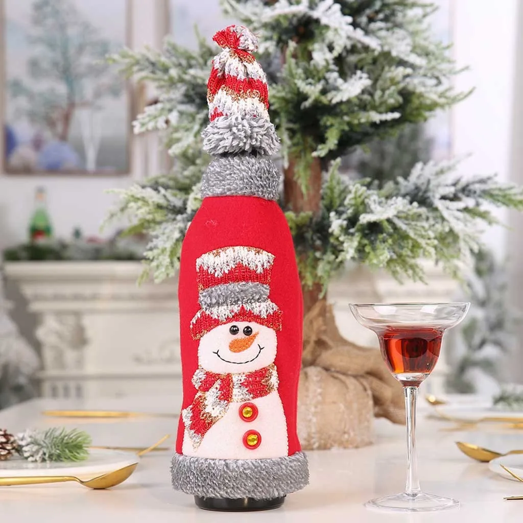 C Рождество Санта вино чехол для бутылки вина набор фестиваль красное вино бутылка набор Санта бутылки вечерние сумки FO11