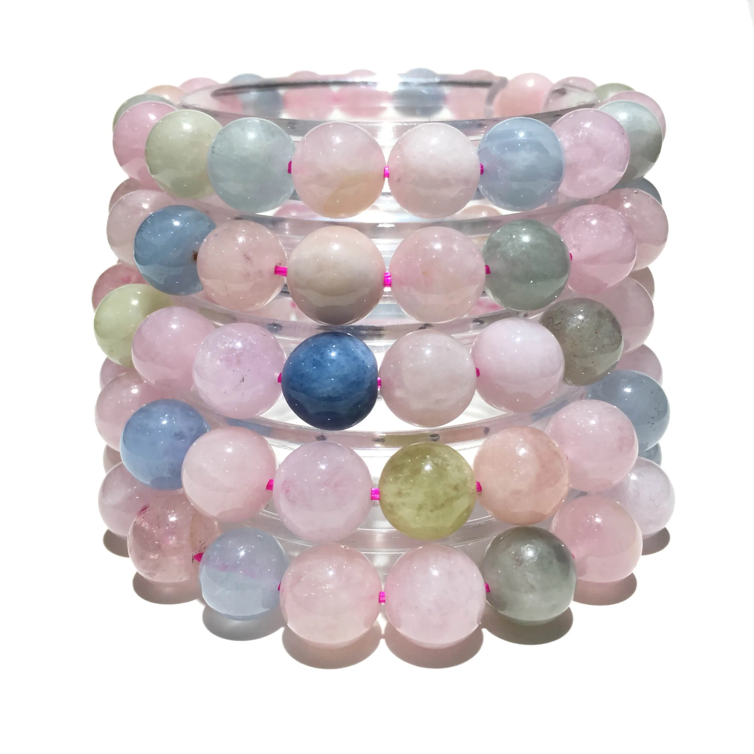 

Natural 8mm Morganite Beads Gemstone Spacer Round Beads for Handicraft Bracelet Necklace DIY Jewelry Making Design Factory Price