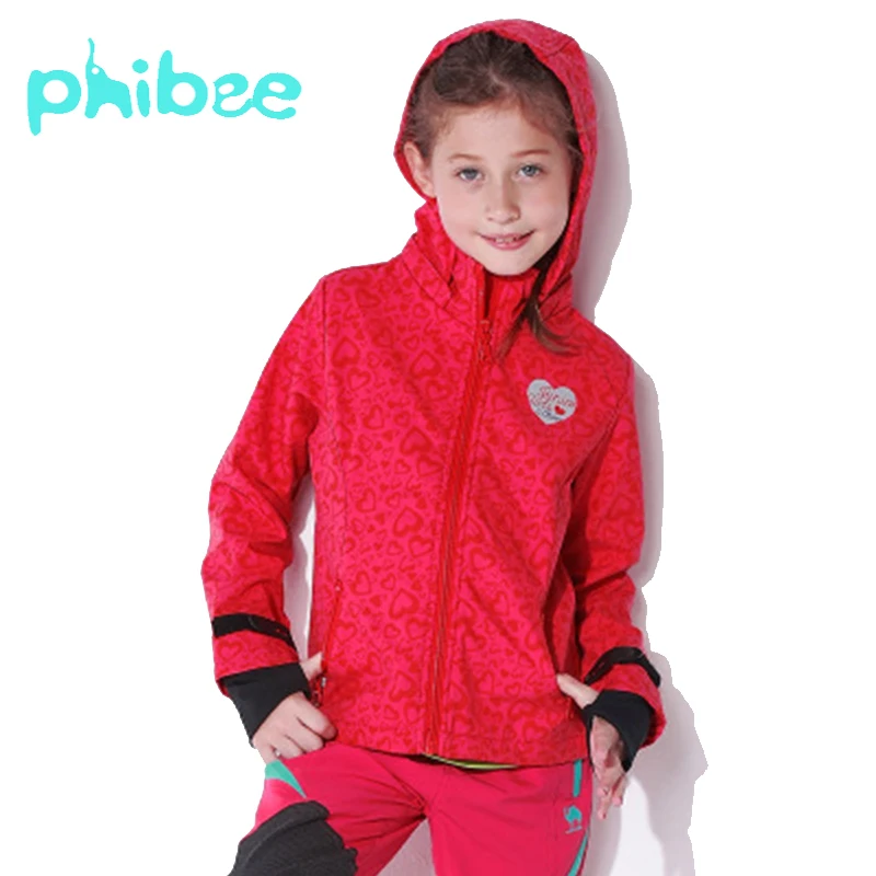 

Phibee Girls Windbreaker Outdoor Sports Windproof Soft Shell Jacket Waterproof Casual Kids Clothing