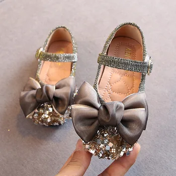 

New Autumn Circle Head Schtrops Bow Single Princess Child Kids Children Girls Shoes Baby Sneakers