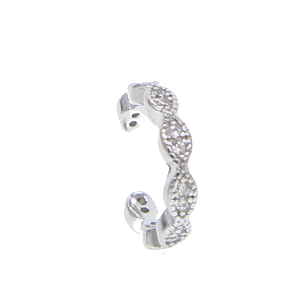 Женские серьги Клипсы из серебра 925 пробы с фианитом|clip on earrings|ear cuff clipcuff clip earings |