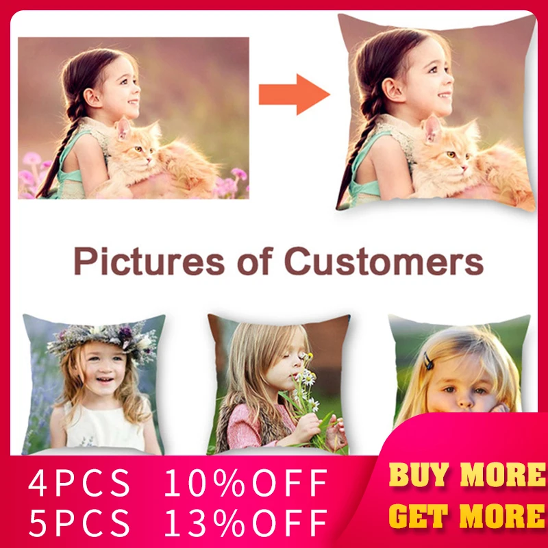 

Fuwatacchi Customization Picture Printed Cushion Cover Pet Personal Life Photos Pillow Cover Customize Gift Pillow Case 2019 New