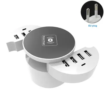 

USB Automatic Identification Universal Fast Charging Charger Multi-port Circular Mobile Phone Wireless Type-c Multifuctional